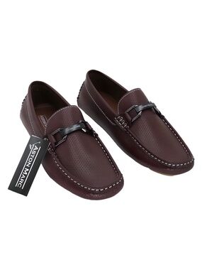 Aston Marc Mens Charter Driving Shoe Maroon Loafers Size 8M